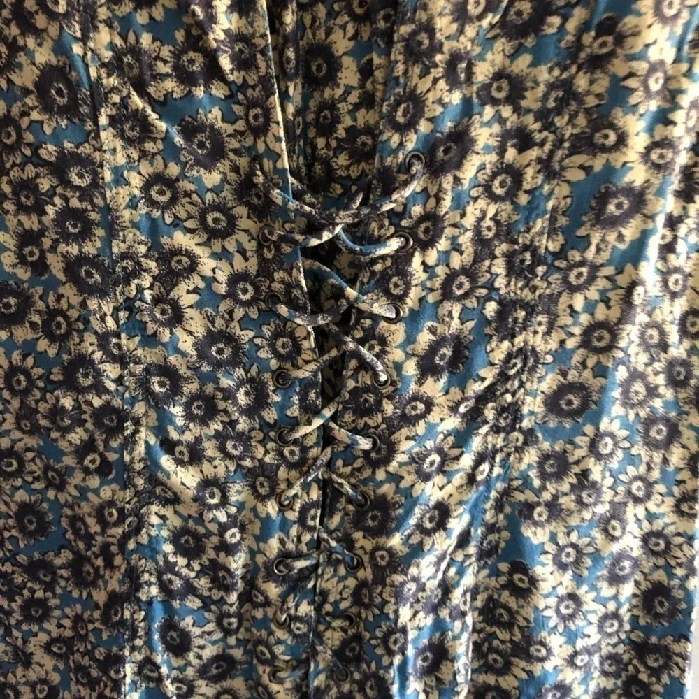 Free People floral lace up dress